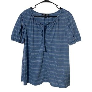 Como Black Blue Tassel Tie Top
